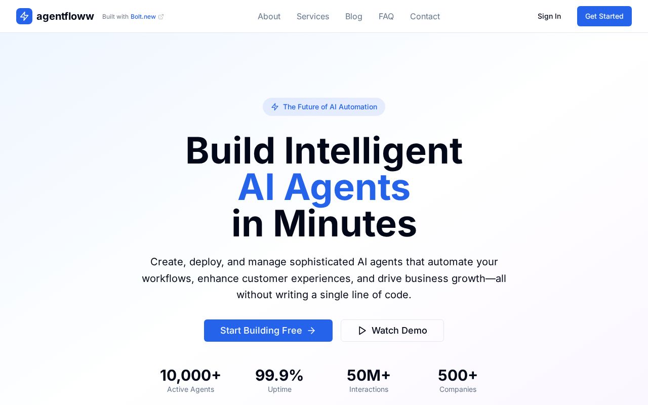 Preview of Agentfloww - No Code Agent Builder