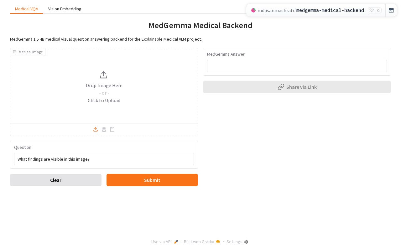 Preview of Medgemma Medical Backend