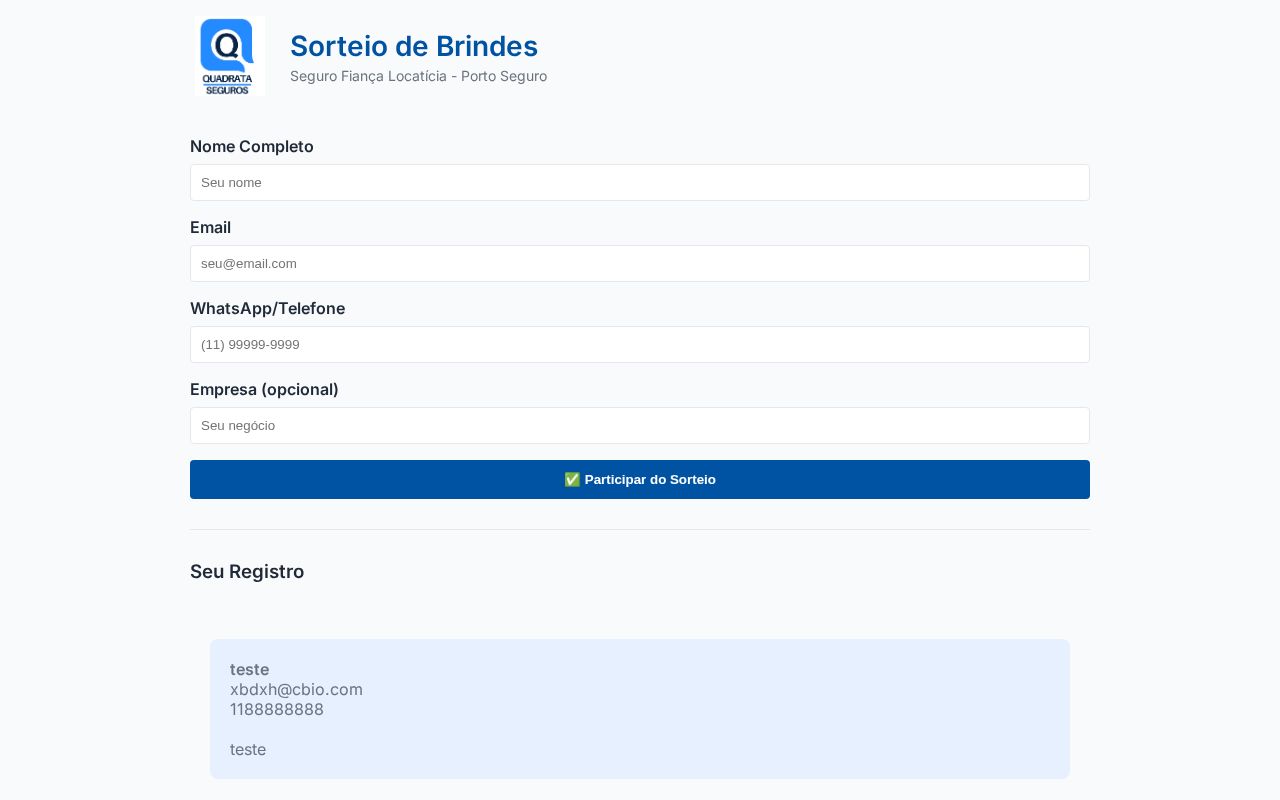 Preview of Sistema de sorteio com QR code