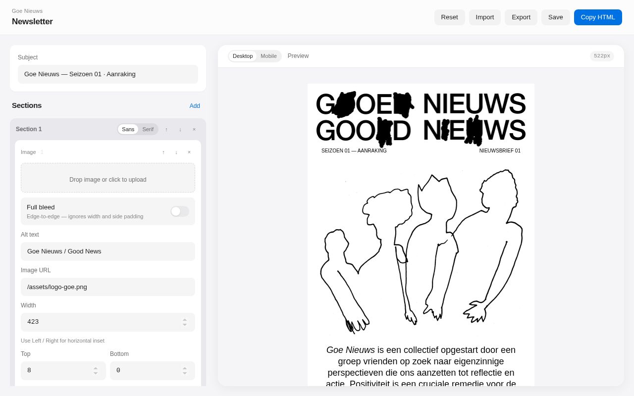 Preview of Goe Nieuws Newsletter
