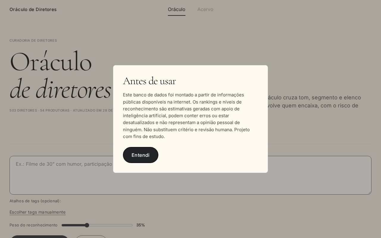 Preview of Oraculo Diretores Site