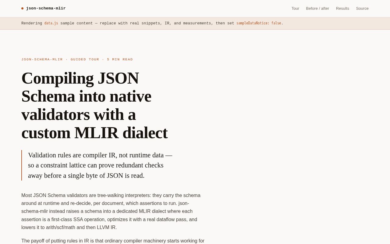 Preview of Json Schema Mlir
