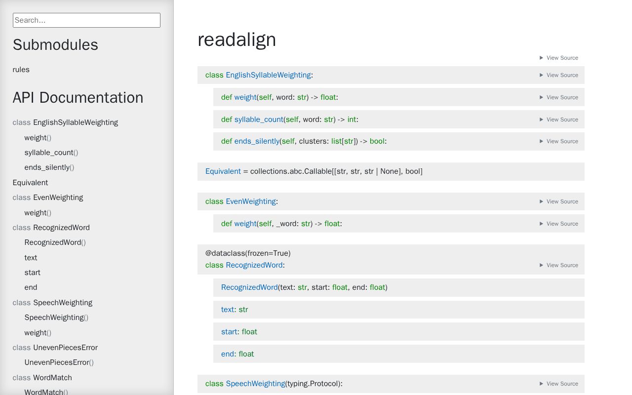 Preview of Readalign Python