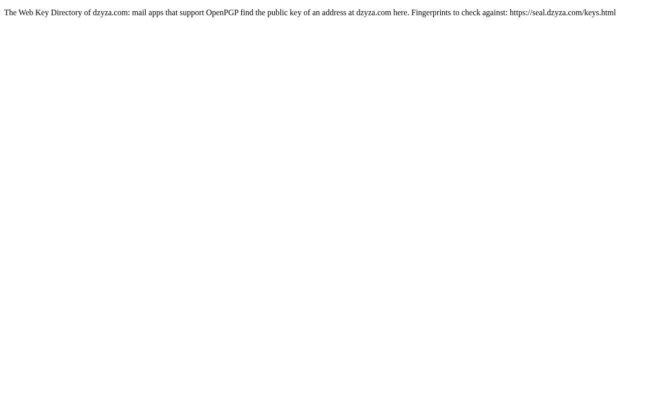 Preview of Web Key Directory of dzyza.com
