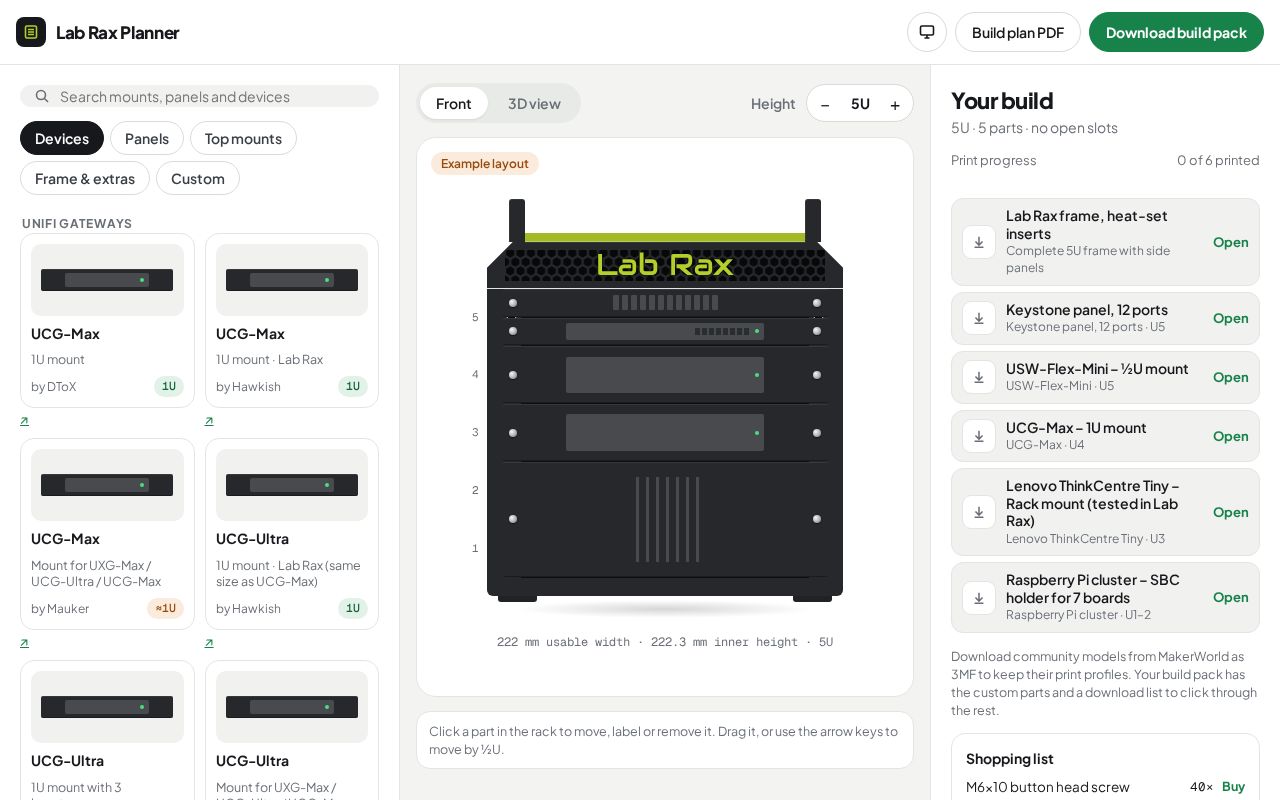 Preview of Lab Rax Planner