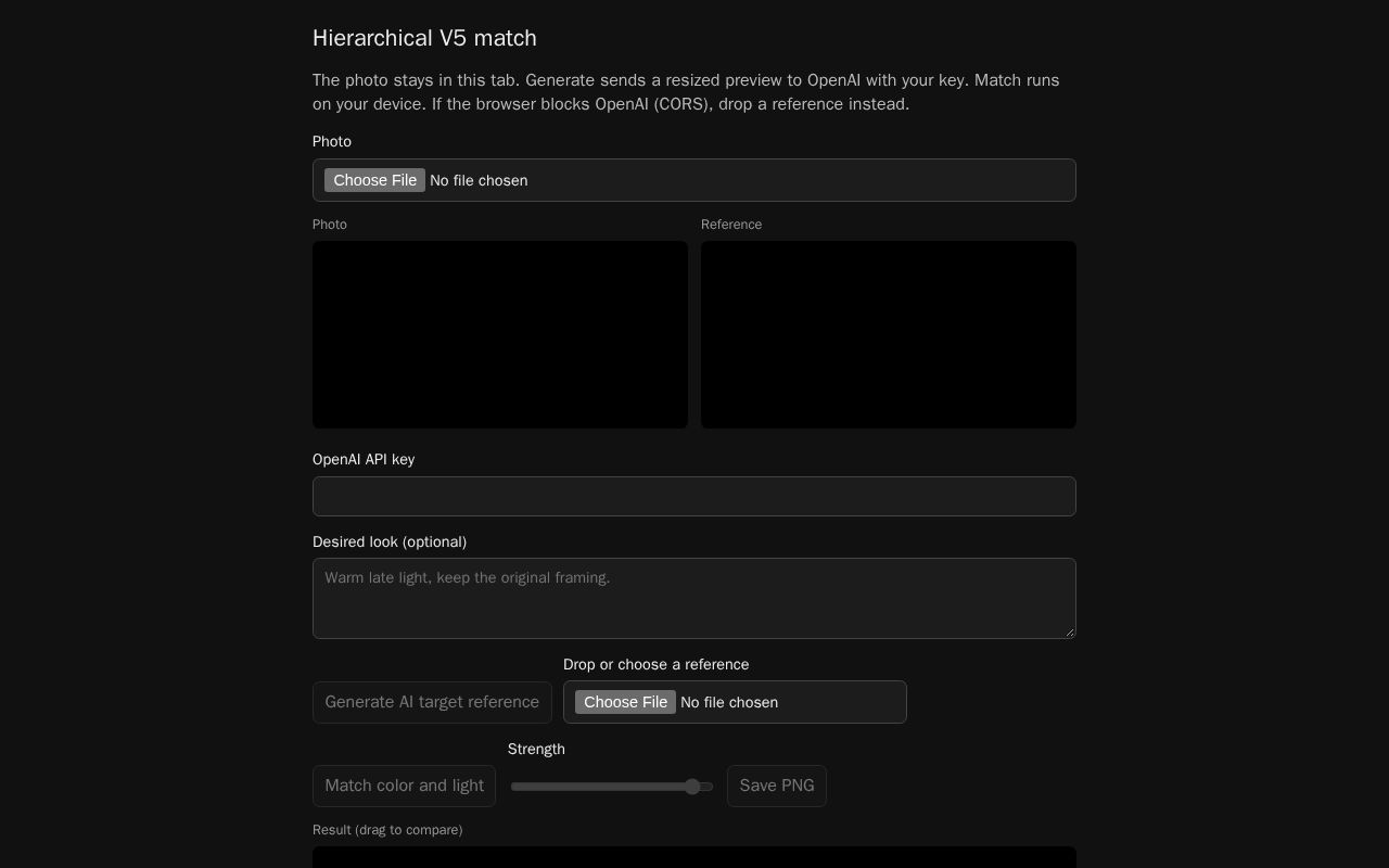 Preview of PhotoEditor V5 match