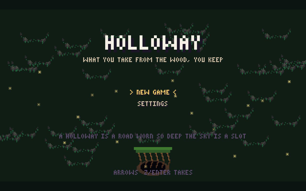 Preview of HOLLOWAY: a 16-bit top-down action RPG. What you take from the wood, you keep.