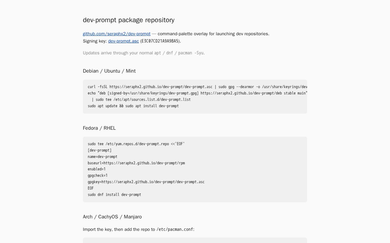 Preview of Dev Prompt
