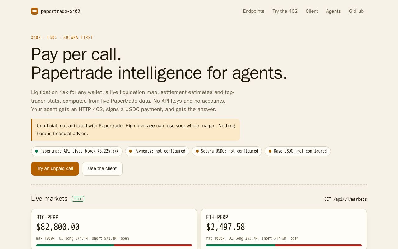 Preview of Papertrade X402