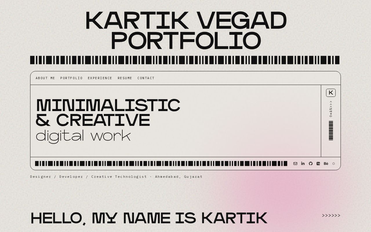 Preview of Portfolio KartikVegad V3