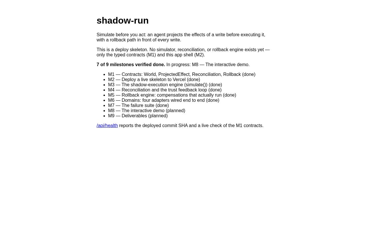 Preview of Shadow Run