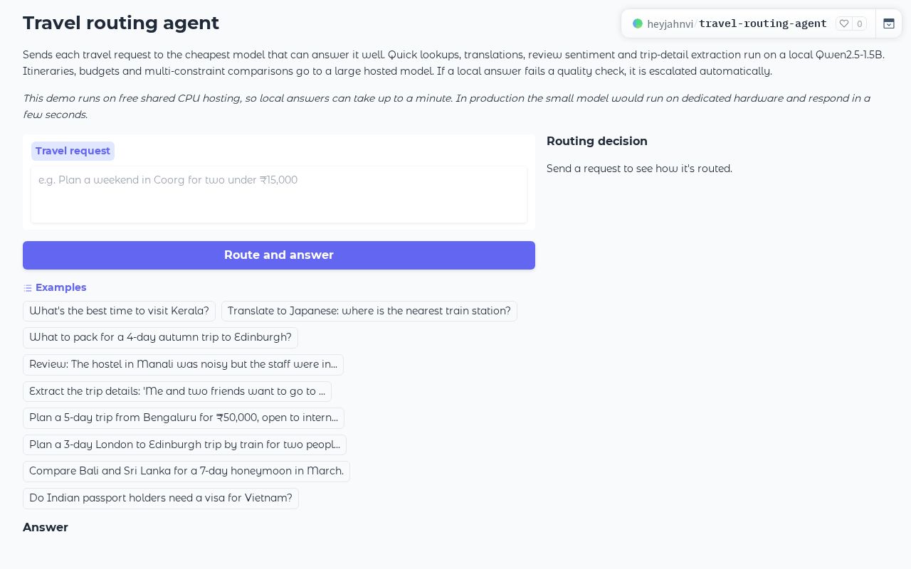 Preview of Travel Routing Agent