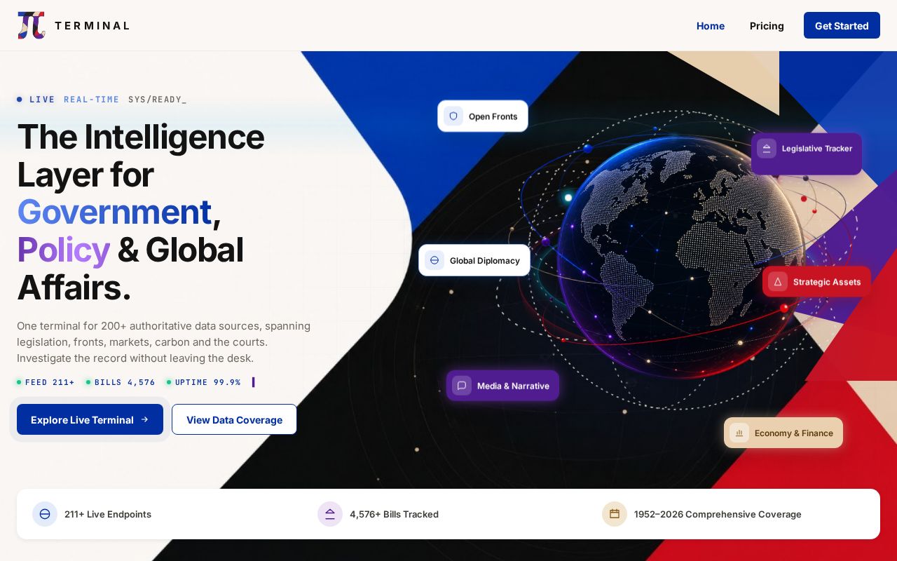 Preview of Niyantran Terminal — React (Vite)