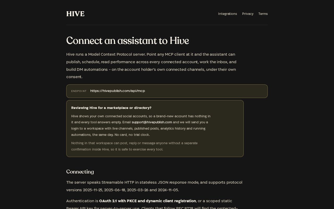 Preview of Hive Mcp