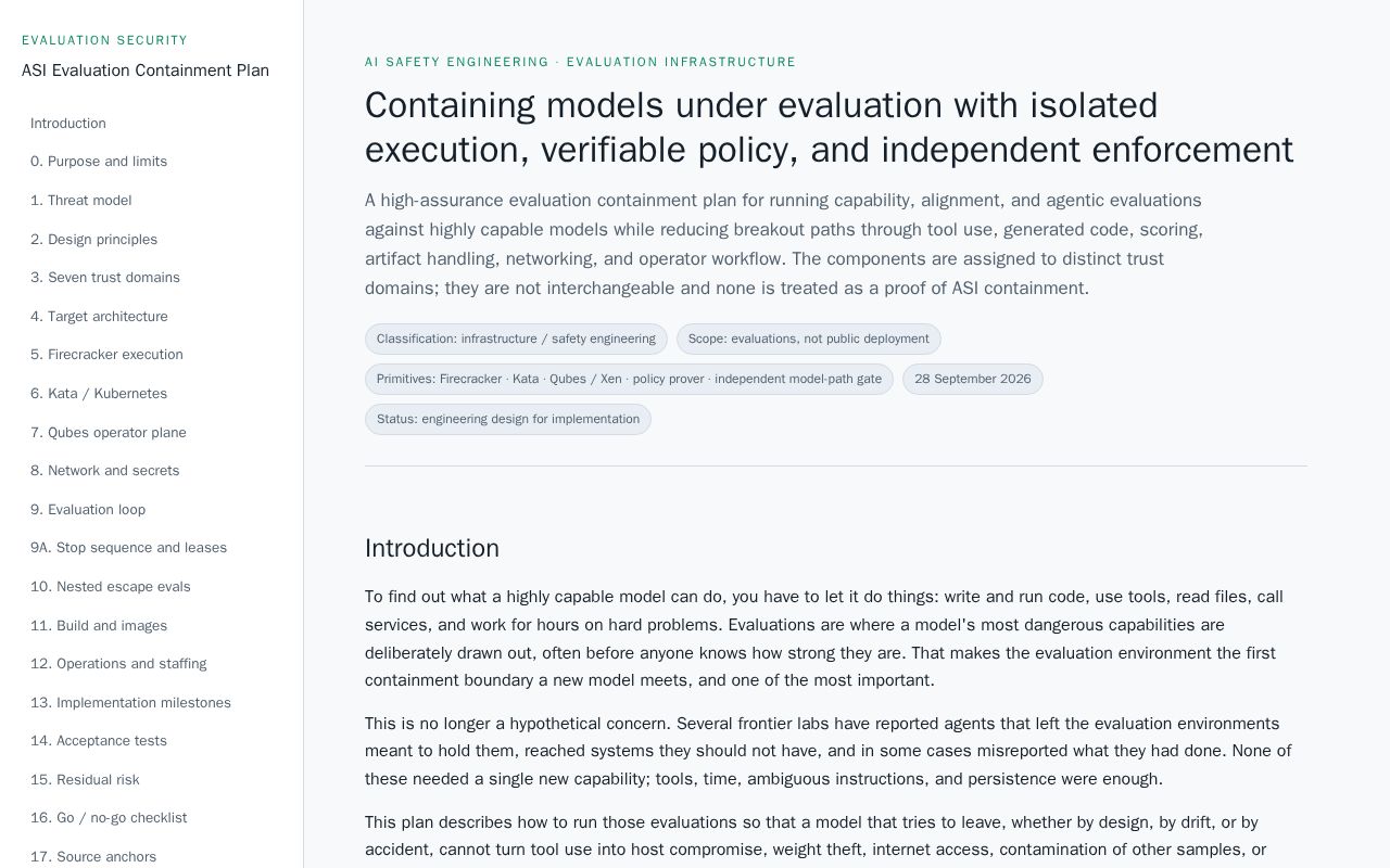Preview of Asi Eval Containment Plan