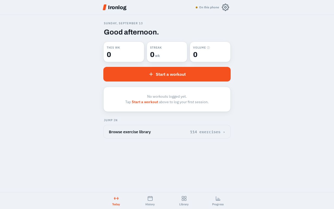 Preview of Ironlog — a smart, fast workout tracker
