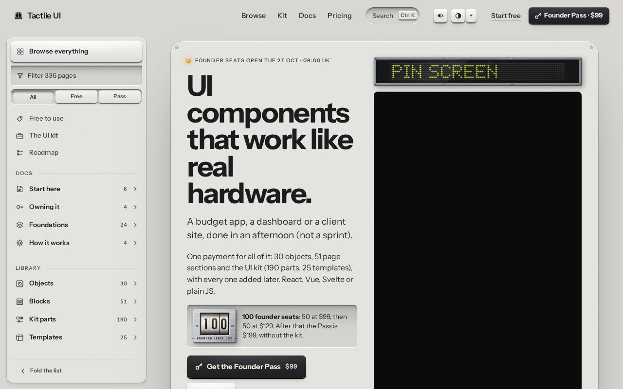Preview of Tactile Ui Free