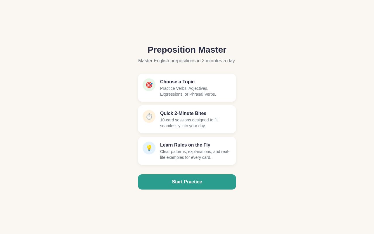 Preview of Prepositions Practice App