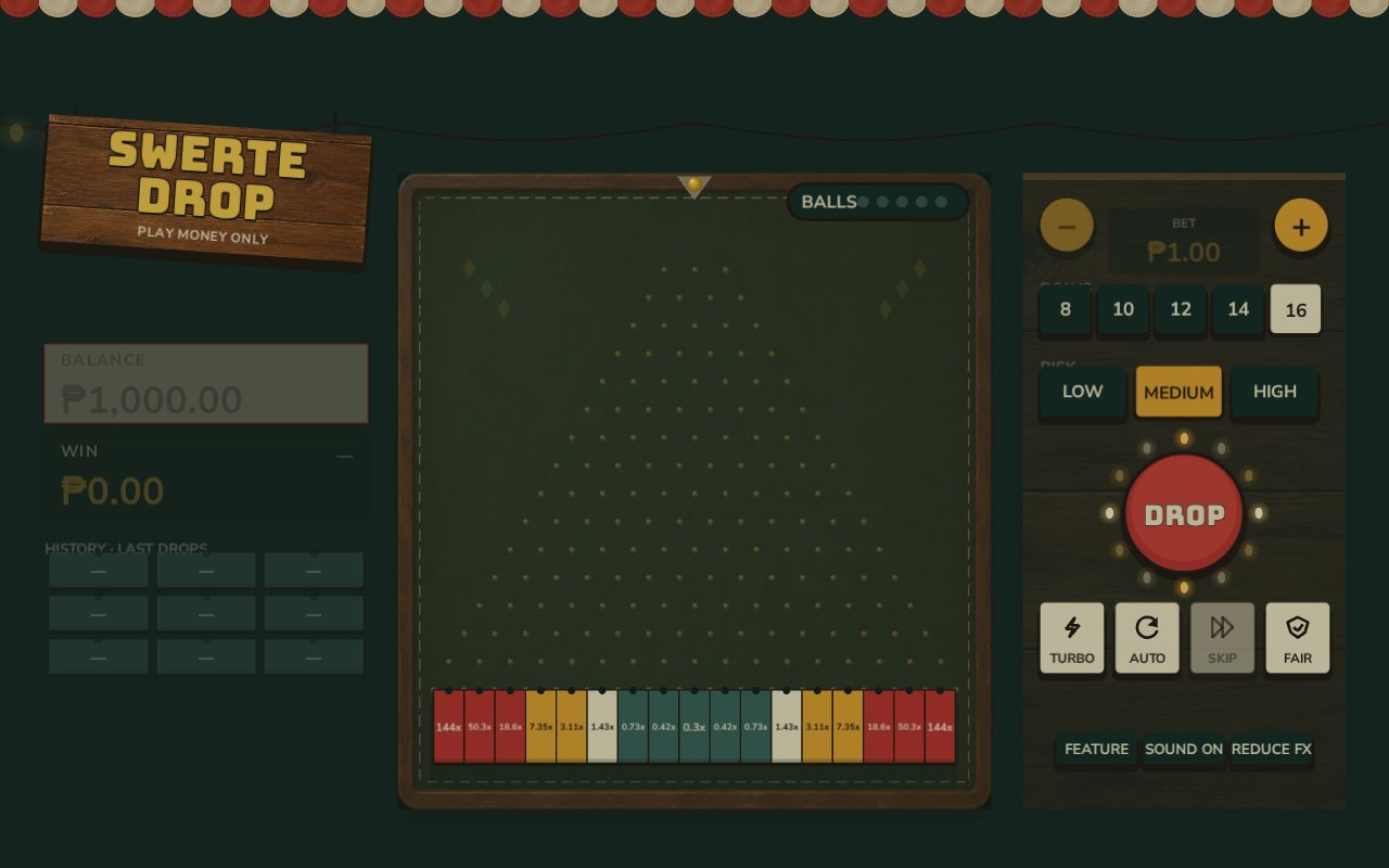 Preview of Swerte Drop Plinko Game