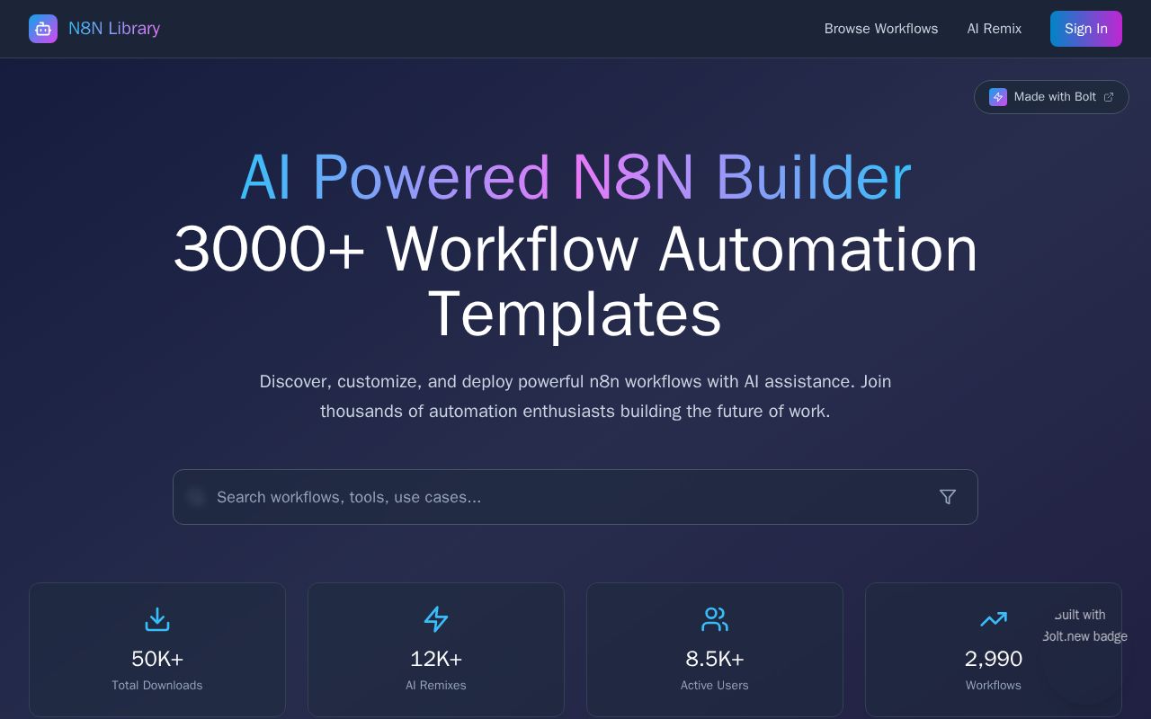 Preview of N8N Library & AI Remix