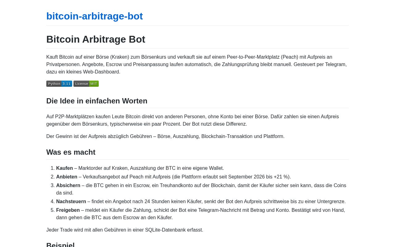 Preview of Bitcoin Arbitrage Bot