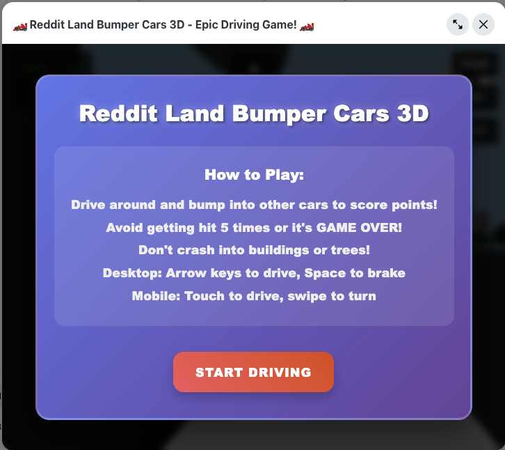 Preview of BumpMe - Worst Bumper Cars Ever on Reddit
