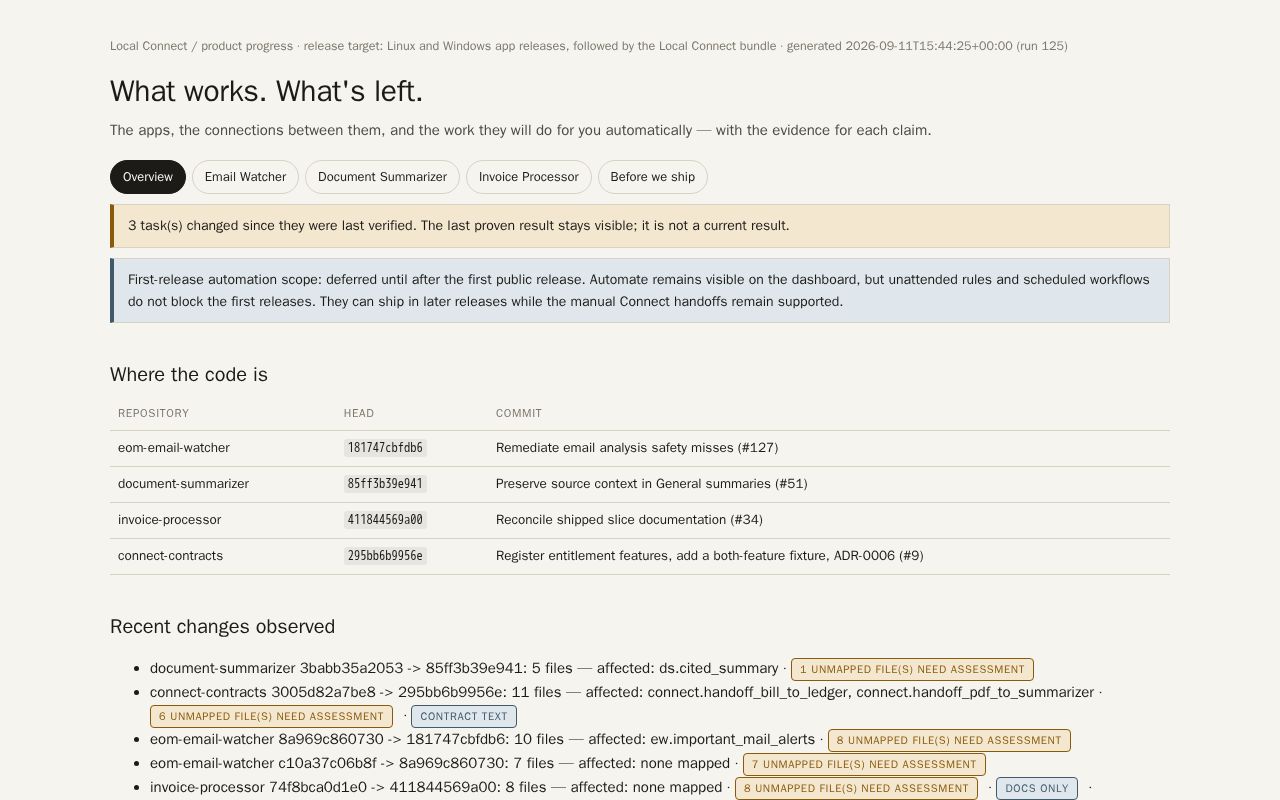 Preview of Local Connect Status