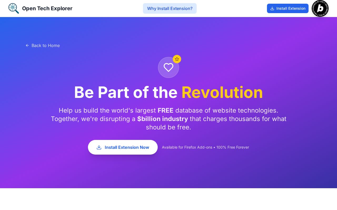 Preview of Open Tech Explorer → Dive Into Tech Stacks