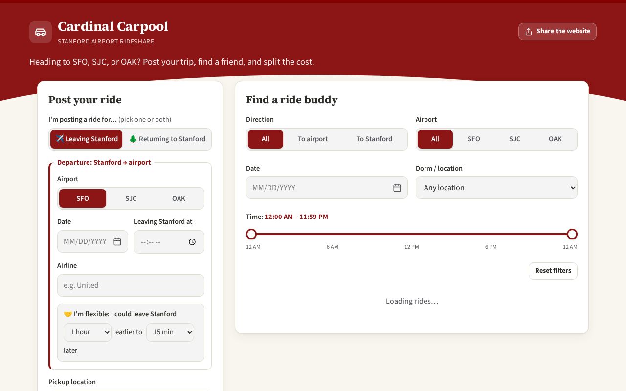 Preview of Cardinalcarpool Github Io
