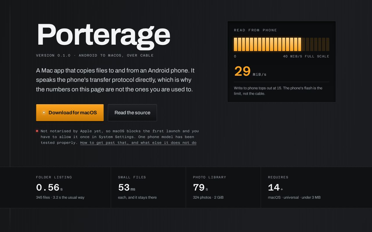 Preview of Marketing site for Porterage — porterage.app