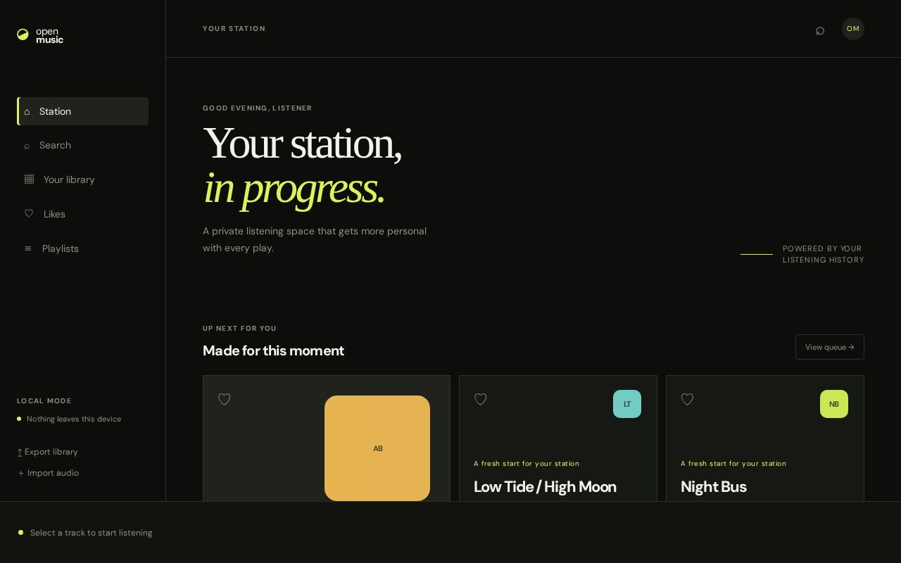 Preview of Open Music Station
