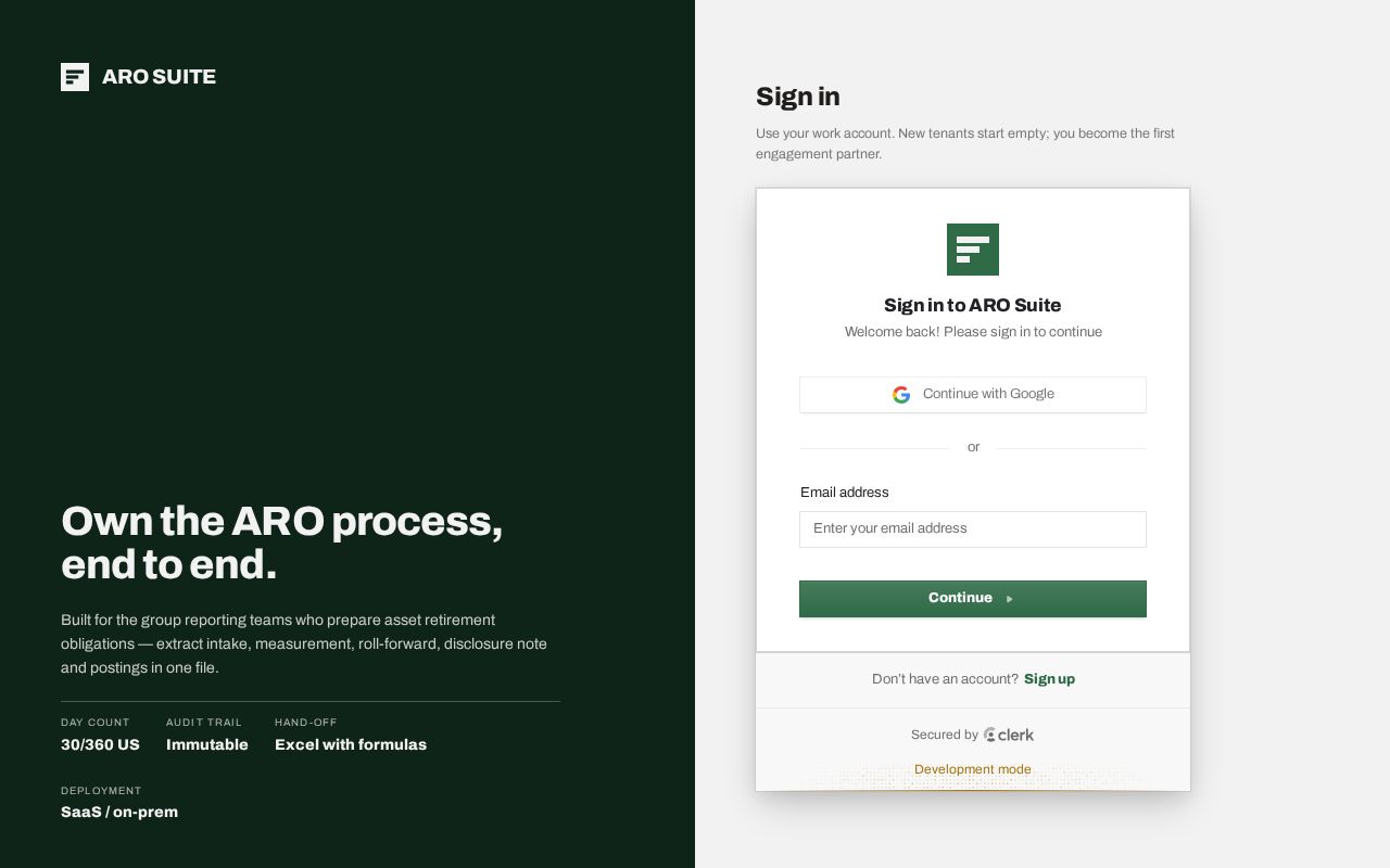 Preview of ARO Suite App