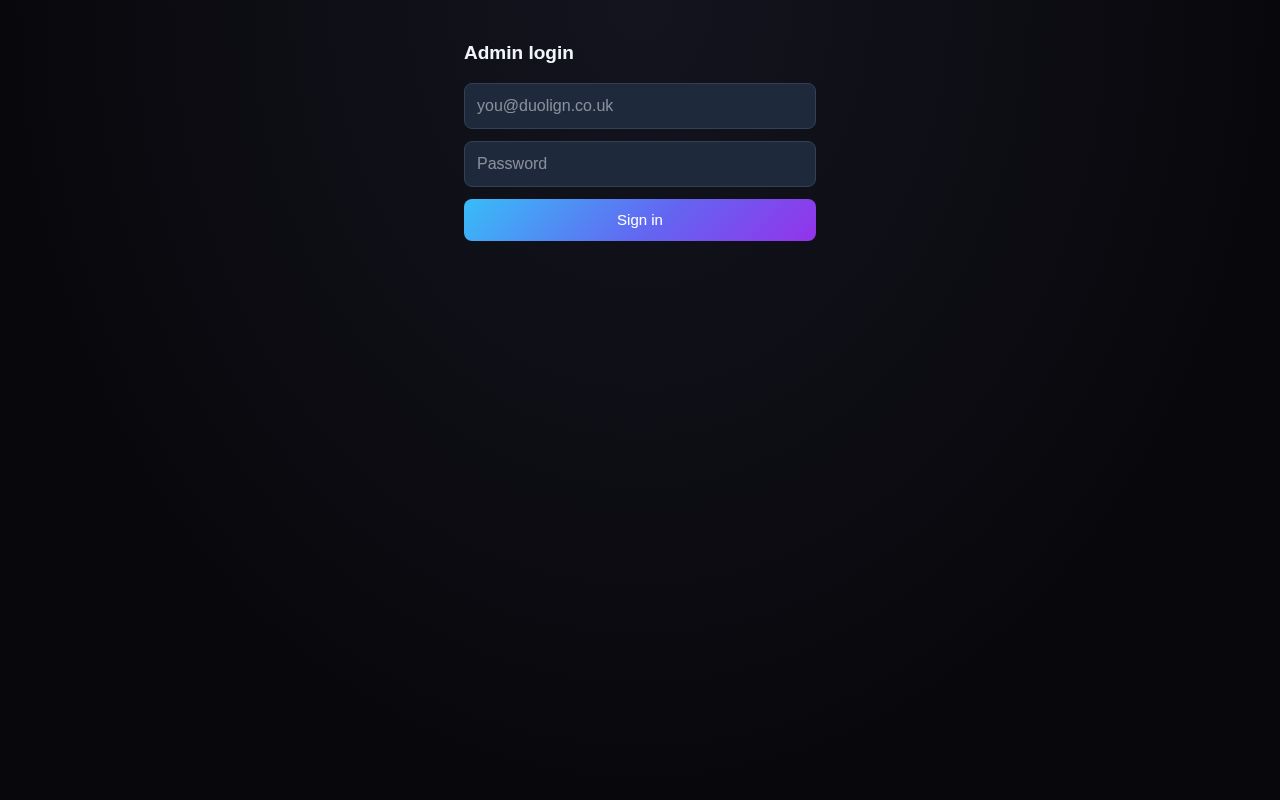 Preview of Duolign Admin