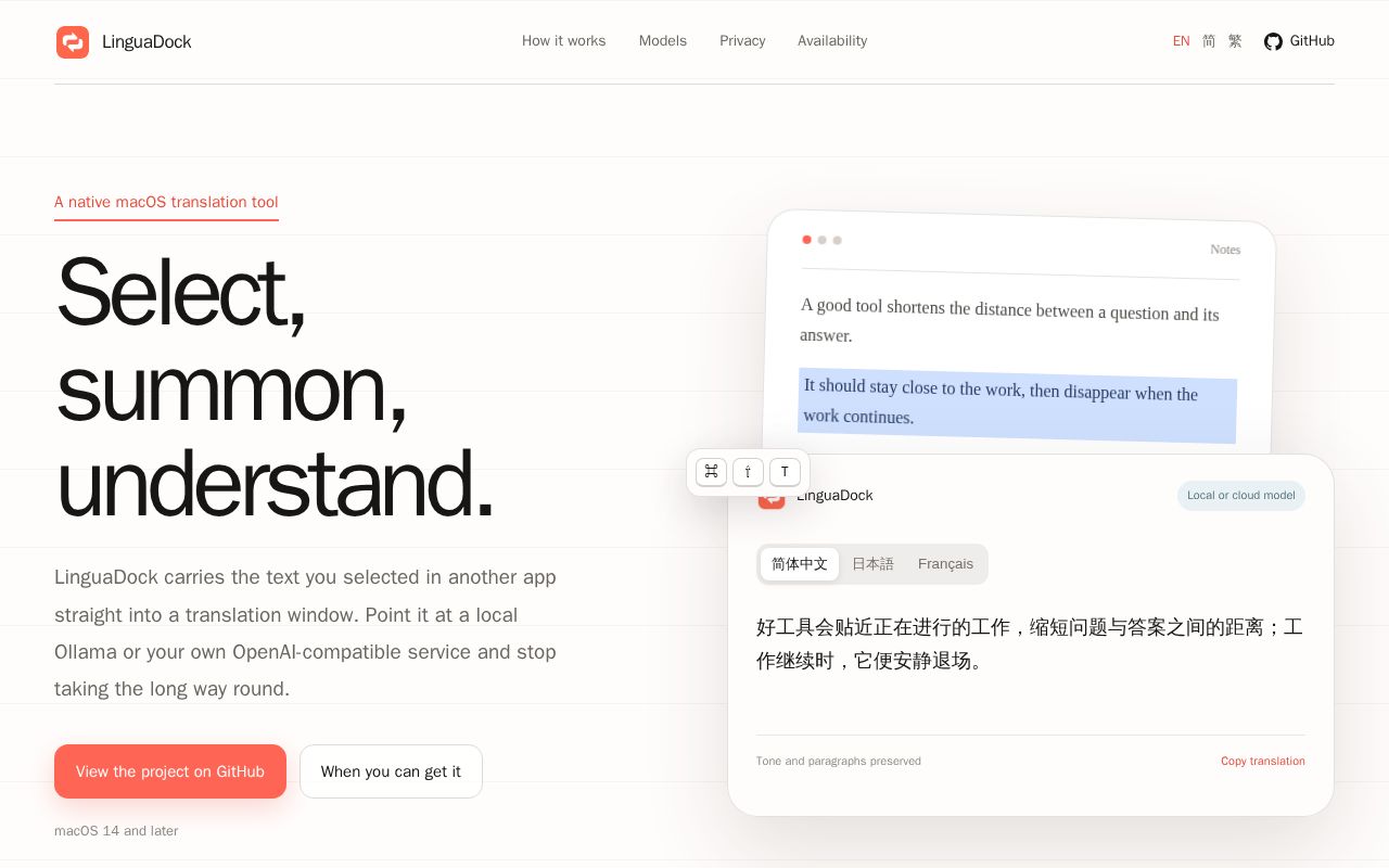 Preview of LinguaDock