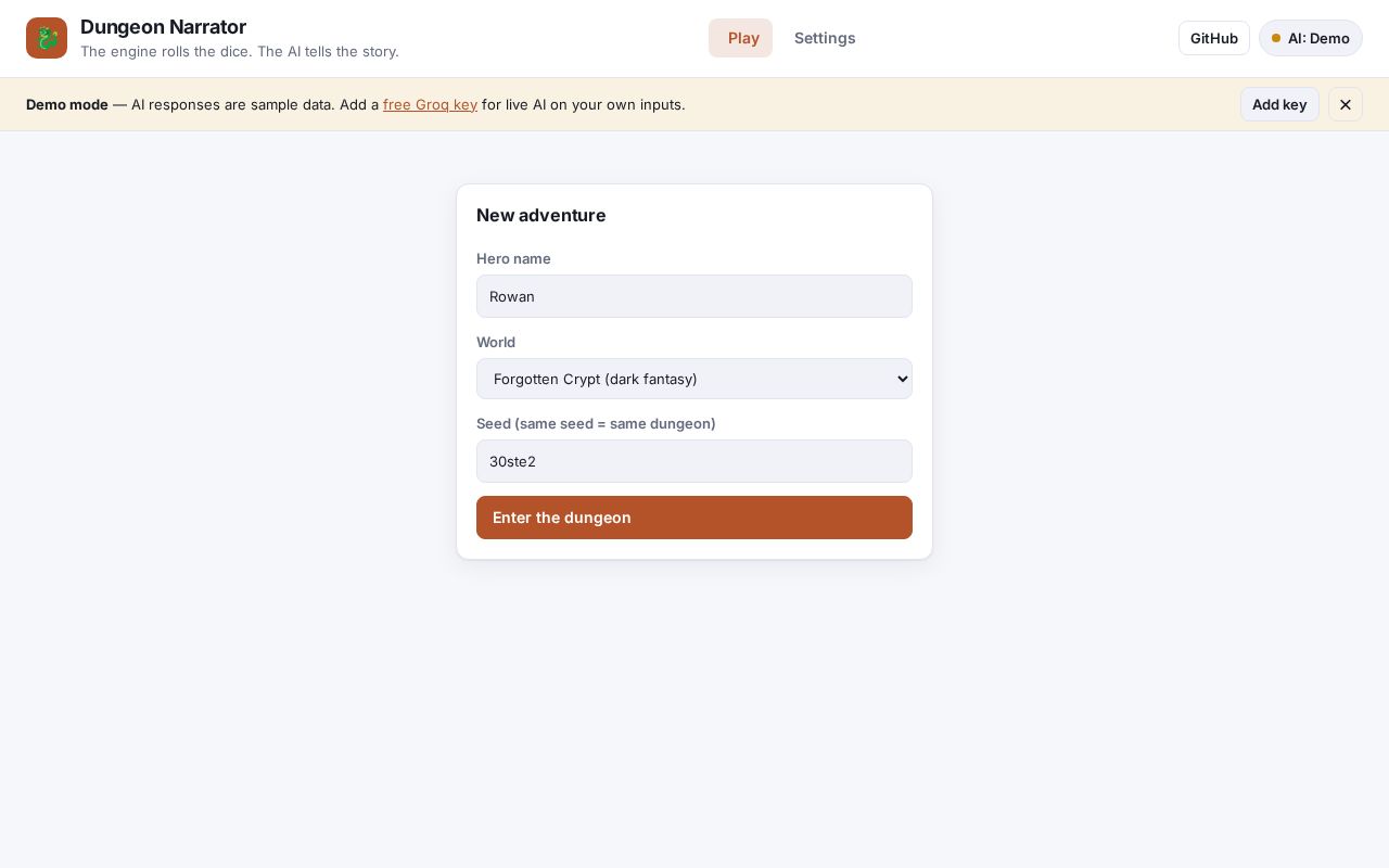 Preview of Text Adventure Engine