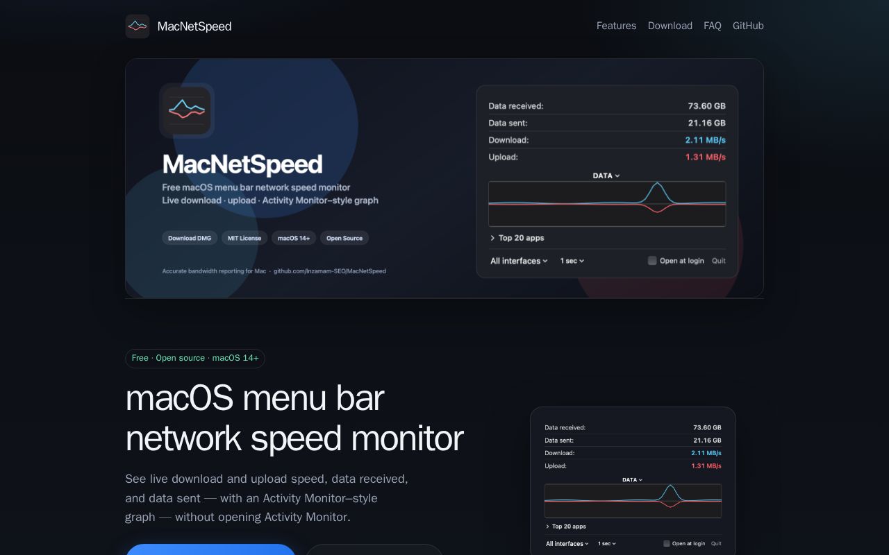 Preview of MacNetSpeed