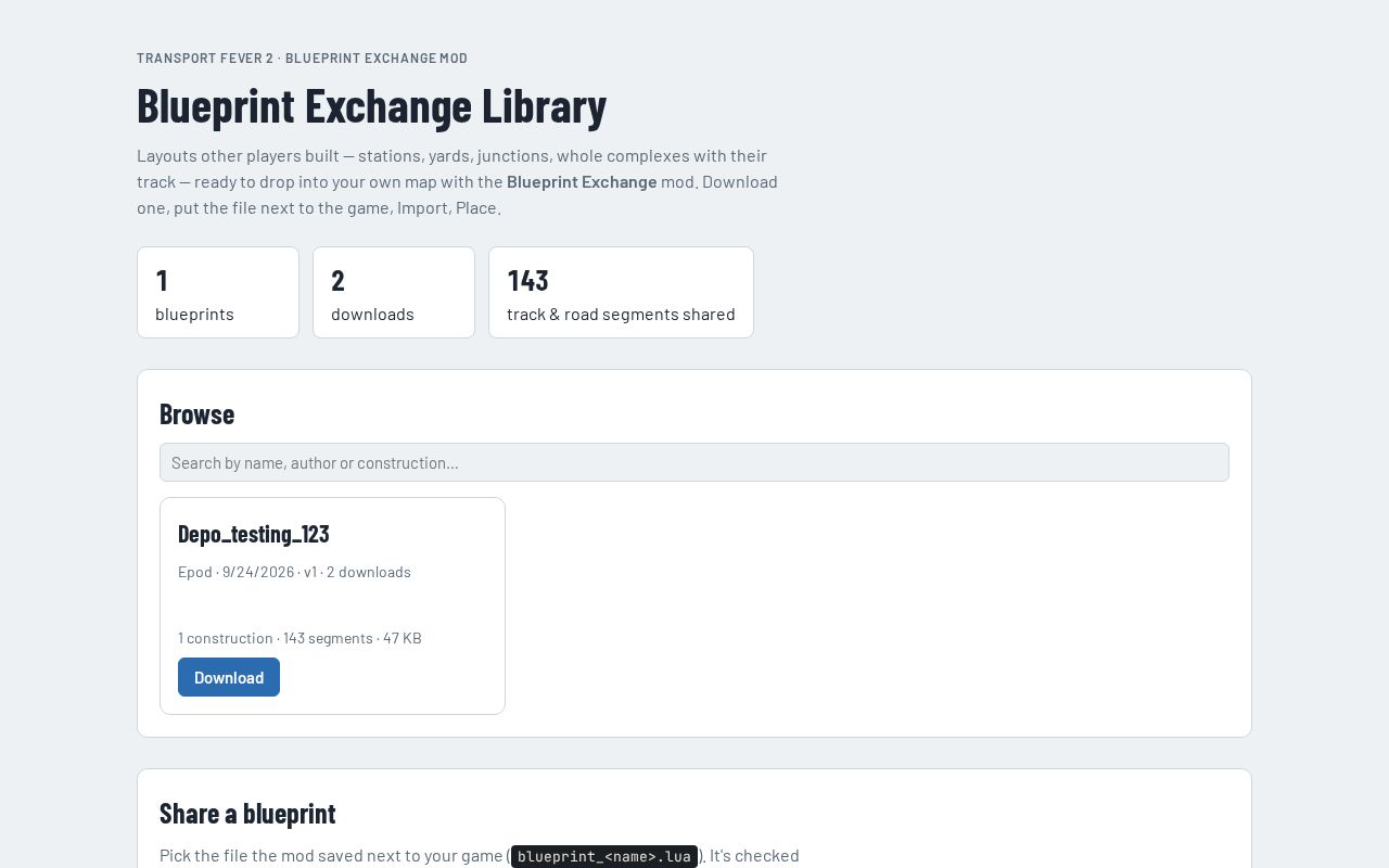 Preview of Blueprint Exchange