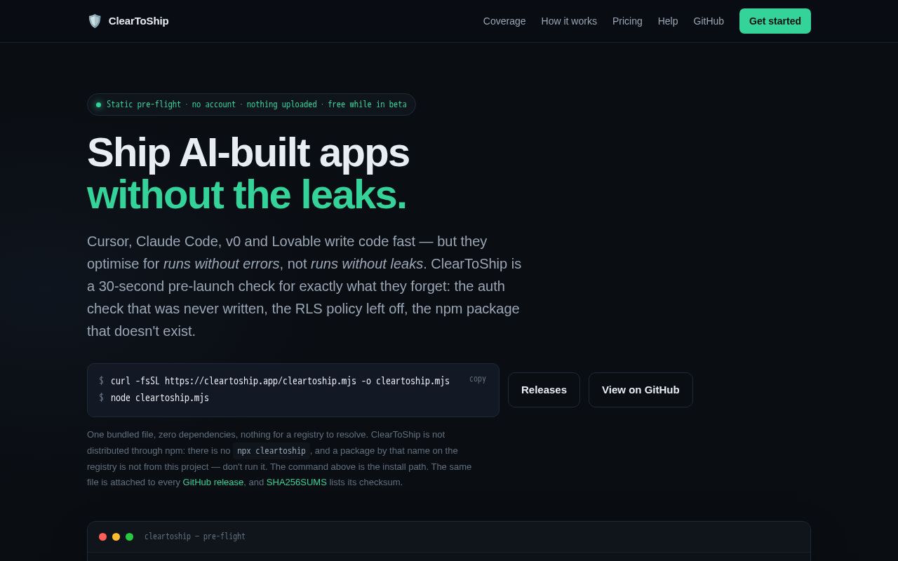 Preview of Cleartoship
