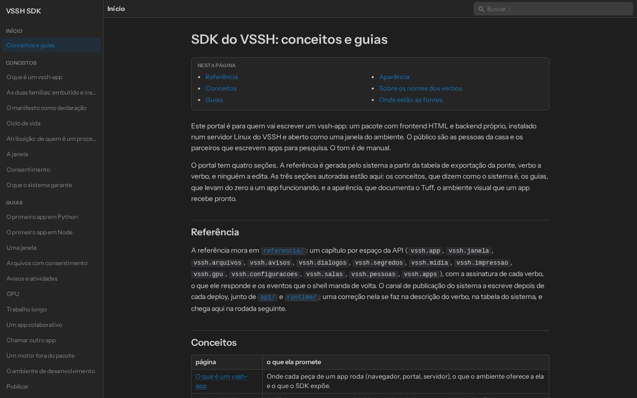 Preview of SDK do VSSH: conceitos e guias