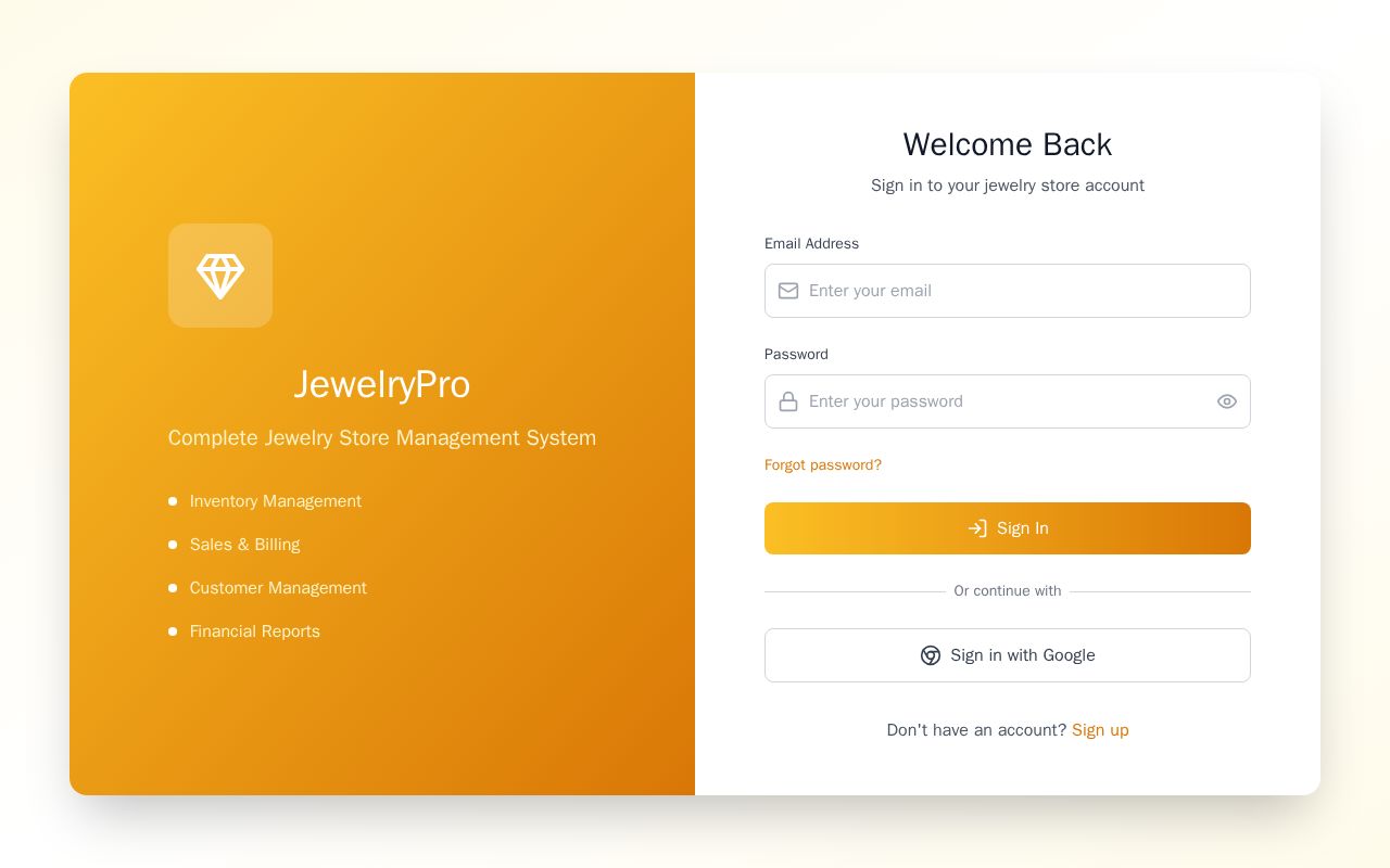 Preview of AI Powered Jewellery management software