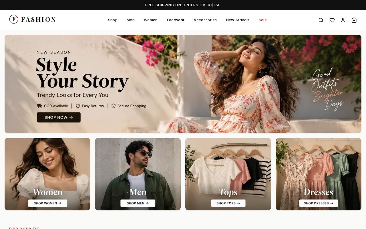 Preview of E Commerce Website