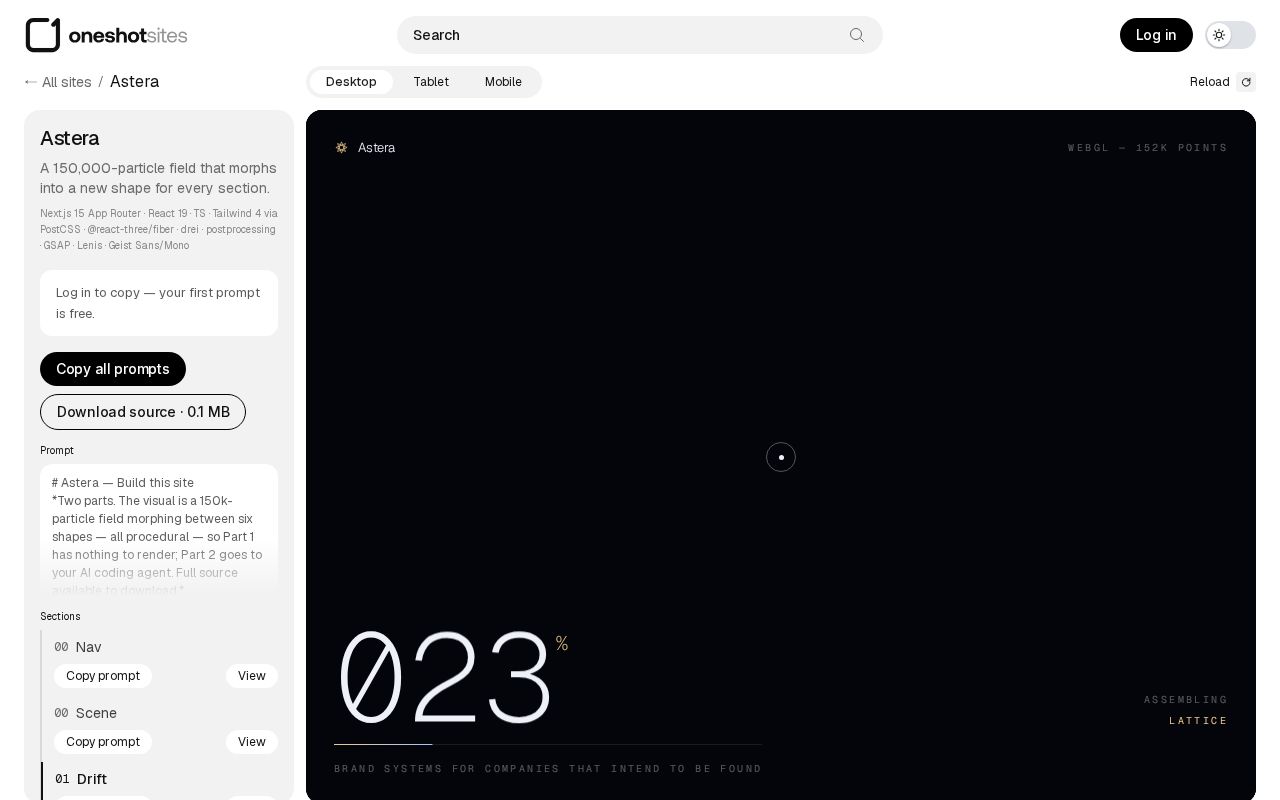 Preview of Astera Scroll Site