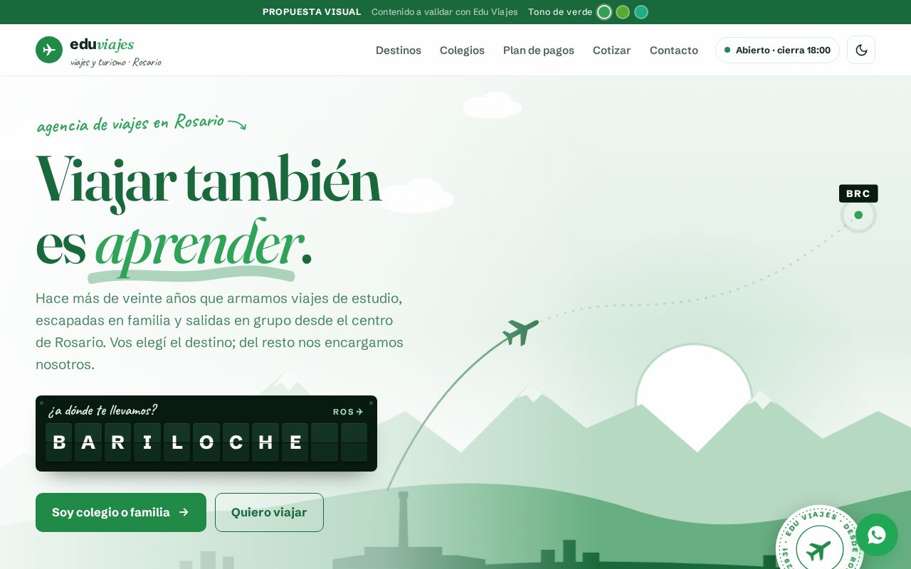 Preview of Eduviajes Web