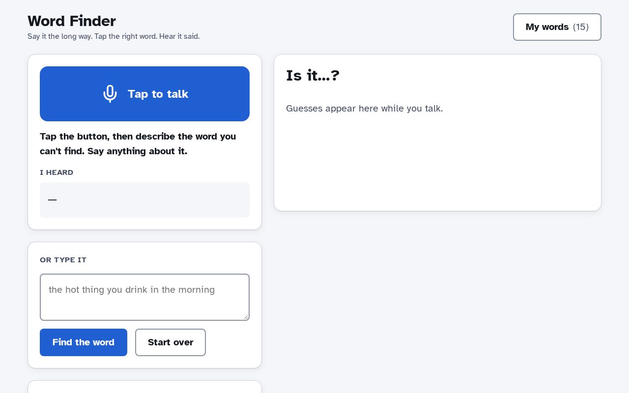 Preview of Aphasia Word Finder