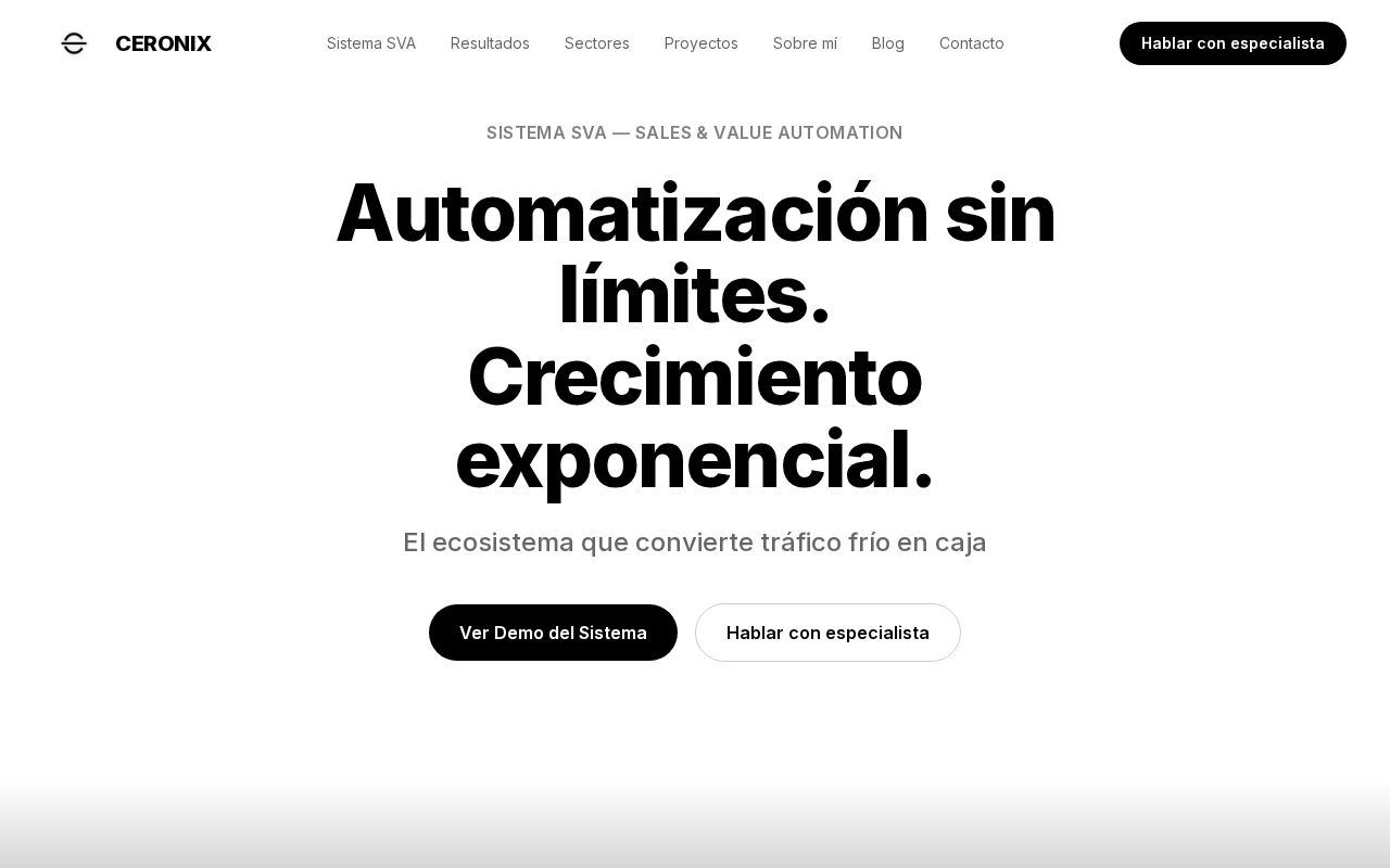 Preview of Landing Page CeroniX