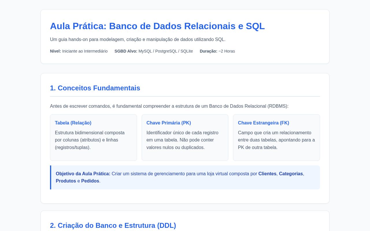 Preview of Aula pratica: Introducao a Banco de Dados e SQL — material para alunos