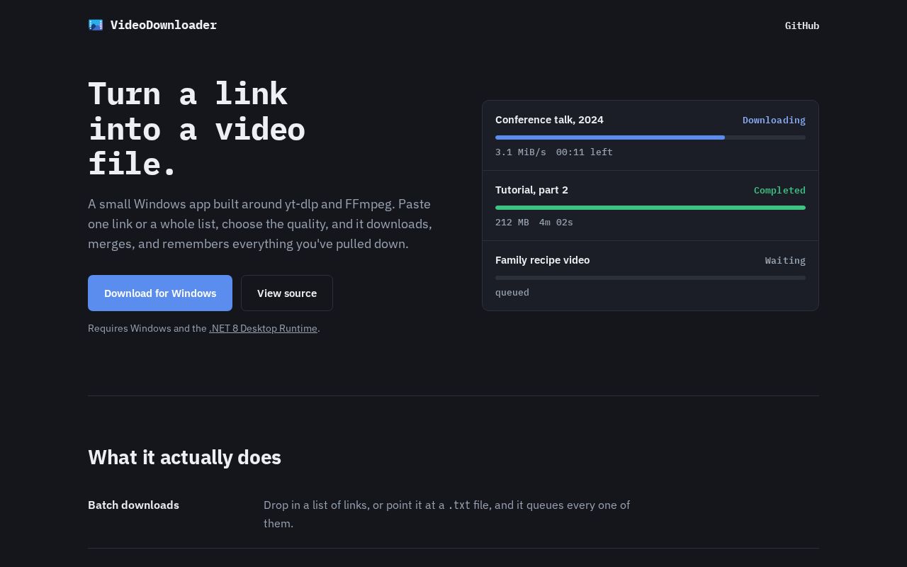 Preview of VideoDownloader