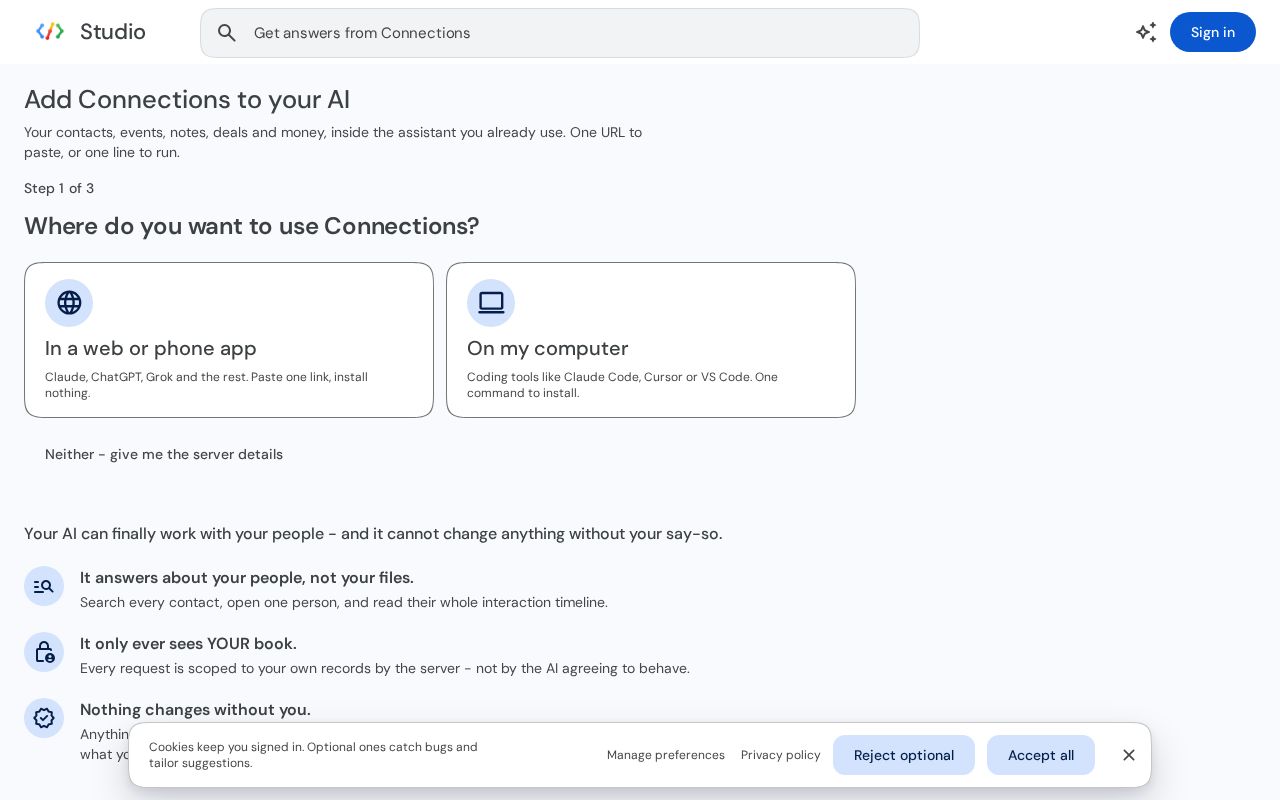 Preview of Connections Cursor Plugin
