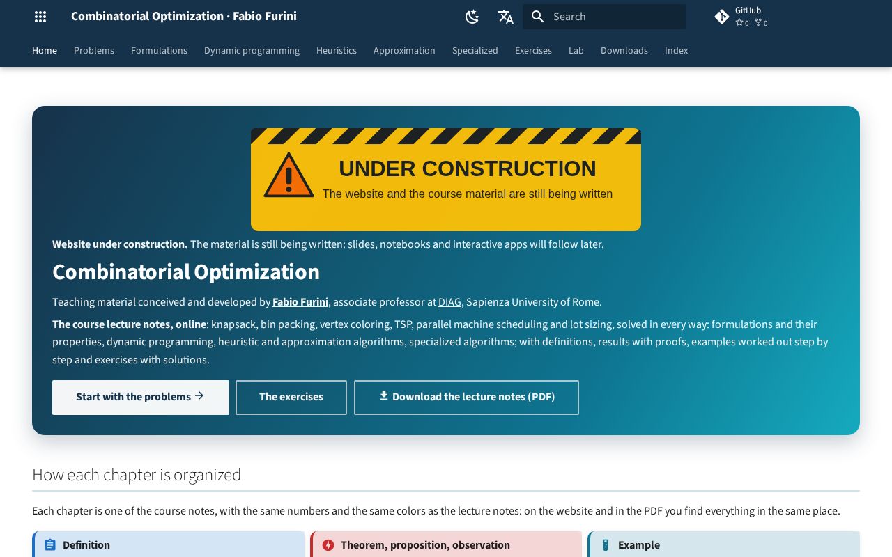 Preview of Combinatorial Optimization