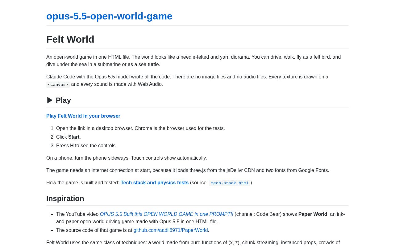 Preview of Opus 5 5 Open World Game
